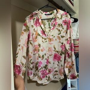 Zara satiny floral blouse